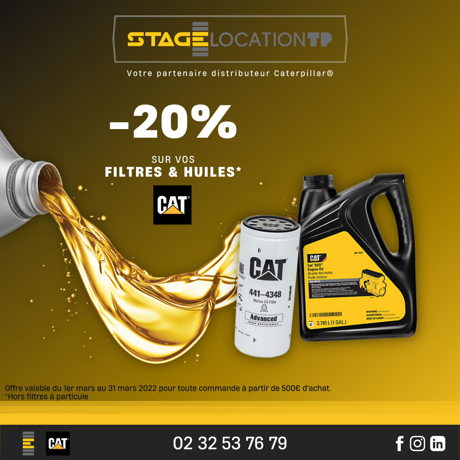 visu 2 mars filtre et huile Caterpillar